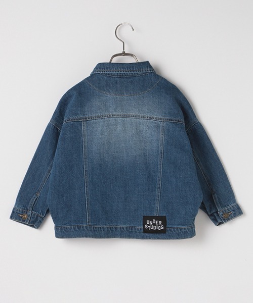 b・ROOM（ビールーム）の「ビッグシルエットGジャン（デニムジャケット・キッズ・ブルー/ブラック・120cm/90cm/100cm/110cm/130cm）」の7枚目の写真