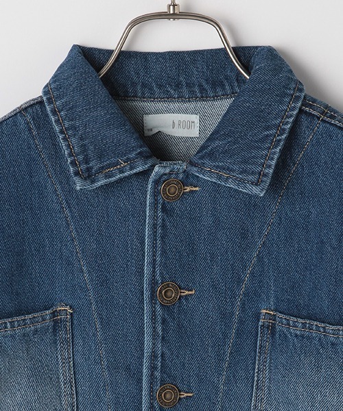 b・ROOM（ビールーム）の「ビッグシルエットGジャン（デニムジャケット・キッズ・ブルー/ブラック・120cm/90cm/100cm/110cm/130cm）」の6枚目の写真
