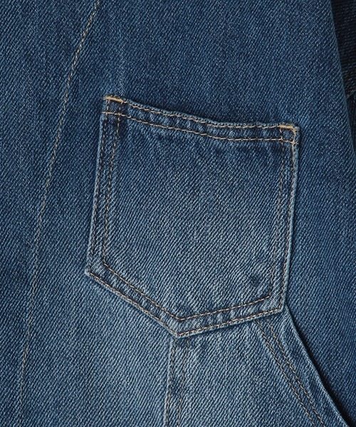 b・ROOM（ビールーム）の「ビッグシルエットGジャン（デニムジャケット・キッズ・ブルー/ブラック・120cm/90cm/100cm/110cm/130cm）」の5枚目の写真