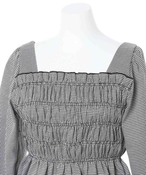 Allamanda（アラマンダ）の「シャーリングチェックトップス（シャツ/ブラウス・レディース・ブラック/ホワイト系5/ブラウン系9/ピンク系5・M）」の8枚目の写真