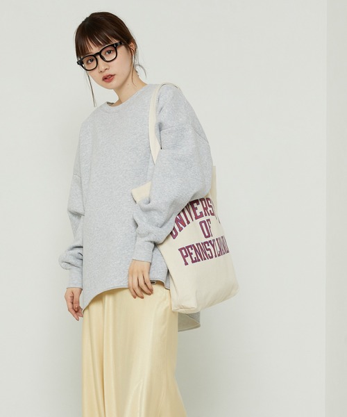 FREAK'S STORE（フリークスストア）の「ヘビーウェイト変形ラウンドヘムクルーネックスウェット（スウェット・レディース・ブルー/グレー/ブラック・マルチサイズ）」の5枚目の写真