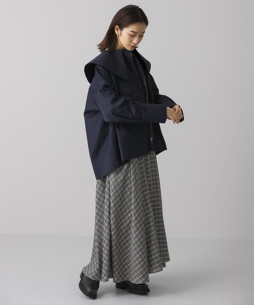 KBF(ケイビーエフ)の「『WEB/一部店舗限定』BIGカラーフレアジャケット(その他アウター・レディース・カーキ/ネイビー/ベージュ系その他・ONE)」の5枚目の写真