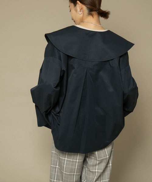 KBF(ケイビーエフ)の「『WEB/一部店舗限定』BIGカラーフレアジャケット(その他アウター・レディース・カーキ/ネイビー/ベージュ系その他・ONE)」の8枚目の写真