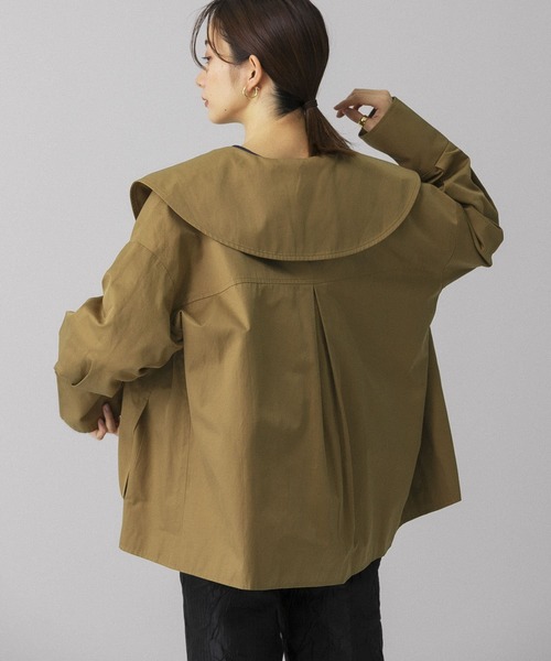 KBF(ケイビーエフ)の「『WEB/一部店舗限定』BIGカラーフレアジャケット(その他アウター・レディース・カーキ/ネイビー/ベージュ系その他・ONE)」の13枚目の写真