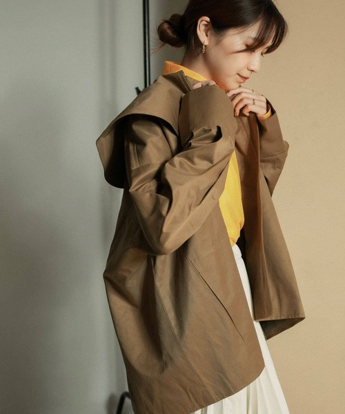 KBF(ケイビーエフ)の「『WEB/一部店舗限定』BIGカラーフレアジャケット(その他アウター・レディース・カーキ/ネイビー/ベージュ系その他・ONE)」の17枚目の写真