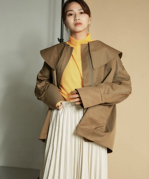 KBF(ケイビーエフ)の「『WEB/一部店舗限定』BIGカラーフレアジャケット(その他アウター・レディース・カーキ/ネイビー/ベージュ系その他・ONE)」の19枚目の写真