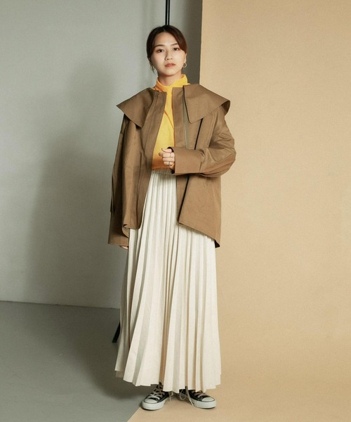 KBF(ケイビーエフ)の「『WEB/一部店舗限定』BIGカラーフレアジャケット(その他アウター・レディース・カーキ/ネイビー/ベージュ系その他・ONE)」の21枚目の写真