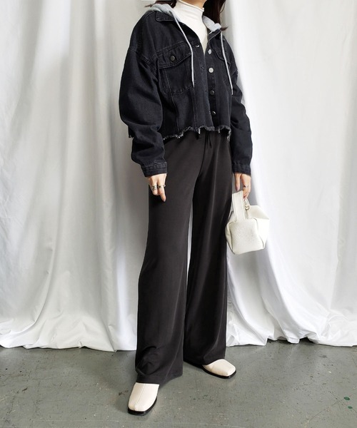 me+em select（ミームセレクト）の「スムースカットイージースラックス（スラックス・レディース・ブラック/ブラウン/グレー・FREE）」の10枚目の写真