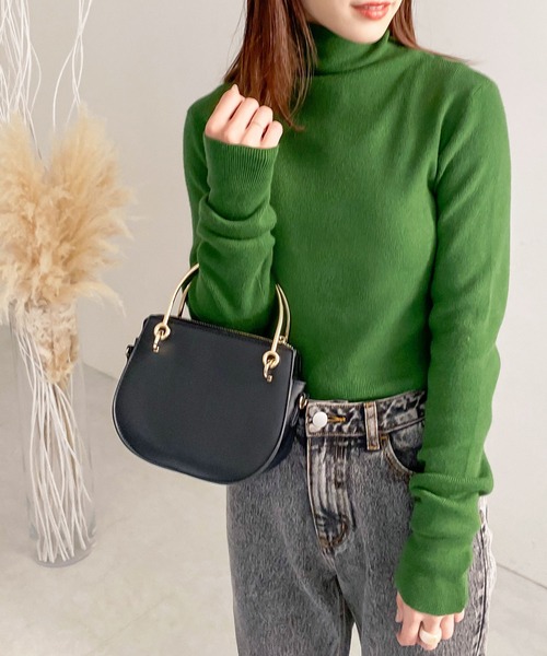 KOBE LETTUCE（コウベレタス）の「もっちりハイネックニットトップス（ニット/セーター・レディース・ホワイト系その他/ブラック/グリーン/ブラウン系その他・FREE）」の4枚目の写真