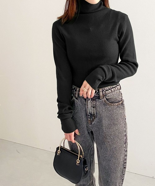 KOBE LETTUCE（コウベレタス）の「もっちりハイネックニットトップス（ニット/セーター・レディース・ホワイト系その他/ブラック/グリーン/ブラウン系その他・FREE）」の2枚目の写真