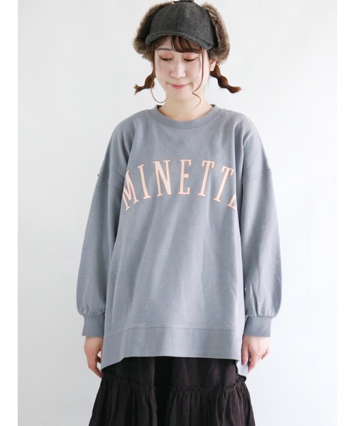 Samansa Mos2(サマンサ モスモス)の「ロゴプリントスウェットトレーナー(スウェット・レディース・ベージュ/レッド/ブルー/グリーン/チャコール/キナリ・フリ-)」の6枚目の写真