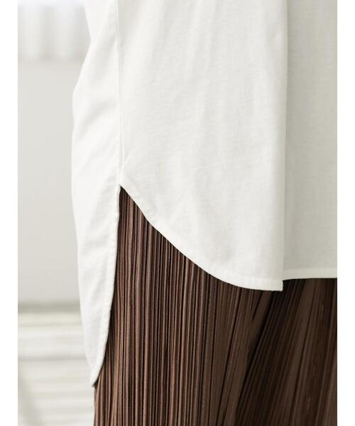 Green　Parks（グリーンパークス）の「ブロックロゴロンTEE＊（Tシャツ/カットソー・レディース・オフホワイト/ダークネイビー・FREE）」の14枚目の写真