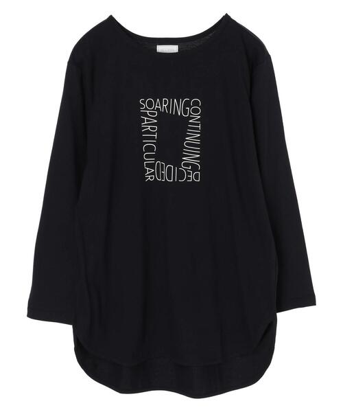 Green　Parks（グリーンパークス）の「ブロックロゴロンTEE＊（Tシャツ/カットソー・レディース・オフホワイト/ダークネイビー・FREE）」の13枚目の写真