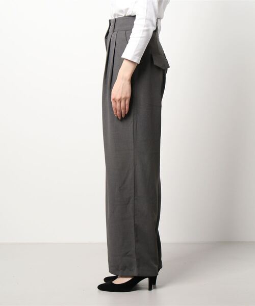 Didot.showroom(ディドット ショールーム)の「set up tuck wide sl(スラックス・レディース・ブラウン/ブラック/チャコールグレー・S/M)」の4枚目の写真