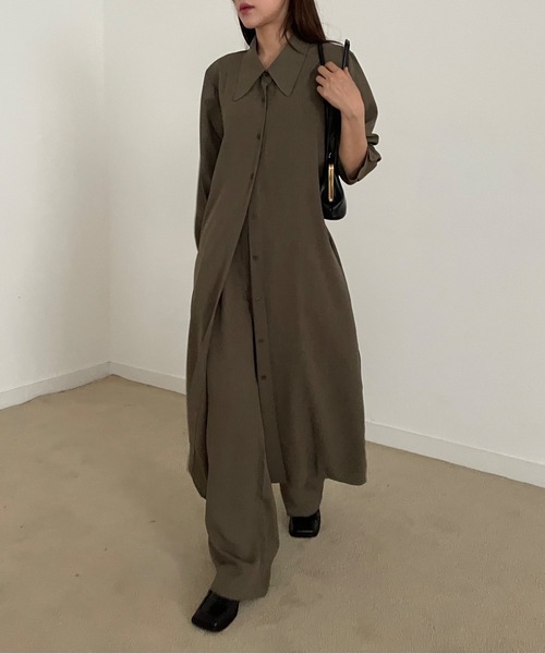 Didot.showroom(ディドット ショールーム)の「set up tuck wide sl(スラックス・レディース・ブラウン/ブラック/チャコールグレー・S/M)」の7枚目の写真