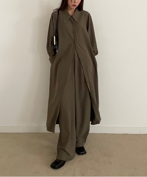 Didot.showroom(ディドット ショールーム)の「set up tuck wide sl(スラックス・レディース・ブラウン/ブラック/チャコールグレー・S/M)」の10枚目の写真