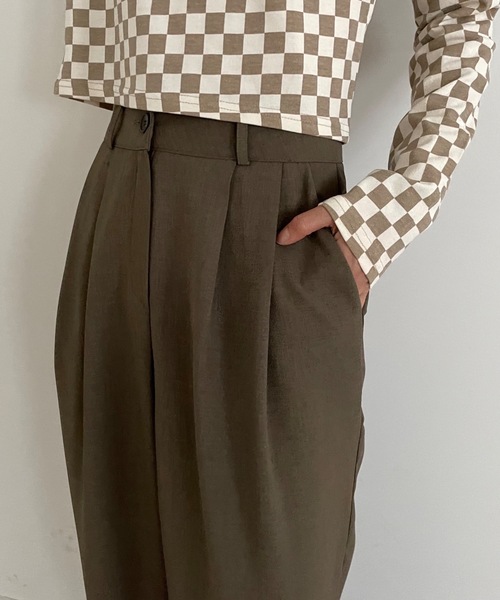 Didot.showroom(ディドット ショールーム)の「set up tuck wide sl(スラックス・レディース・ブラウン/ブラック/チャコールグレー・S/M)」の20枚目の写真
