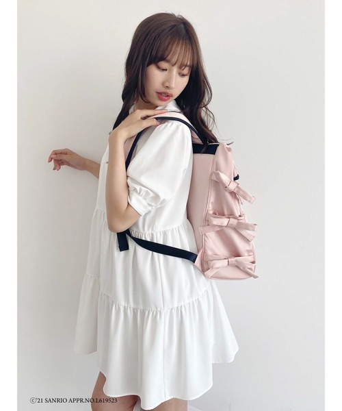 Honey Salon(ハニーサロン)の「【予備生産分】ウィッシュミーメル×HS サイドレースアップリュック(バックパック/リュック・レディース・ブラック/ピンク・FREE)」の5枚目の写真