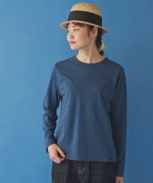 Malle（マル）の「malle 16/-天竺長袖Tシャツ（Tシャツ/カットソー・レディース・ネイビー/オフホワイト/サックスブルー・FREE）」の3枚目の写真