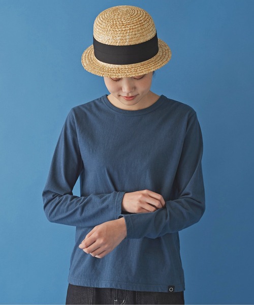 Malle（マル）の「malle 16/-天竺長袖Tシャツ（Tシャツ/カットソー・レディース・ネイビー/オフホワイト/サックスブルー・FREE）」の11枚目の写真