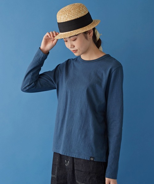 Malle（マル）の「malle 16/-天竺長袖Tシャツ（Tシャツ/カットソー・レディース・ネイビー/オフホワイト/サックスブルー・FREE）」の7枚目の写真