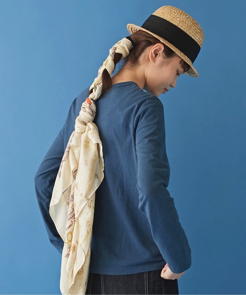 Malle（マル）の「malle 16/-天竺長袖Tシャツ（Tシャツ/カットソー・レディース・ネイビー/オフホワイト/サックスブルー・FREE）」の10枚目の写真