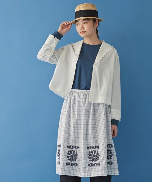 Malle（マル）の「malle 16/-天竺長袖Tシャツ（Tシャツ/カットソー・レディース・ネイビー/オフホワイト/サックスブルー・FREE）」の13枚目の写真