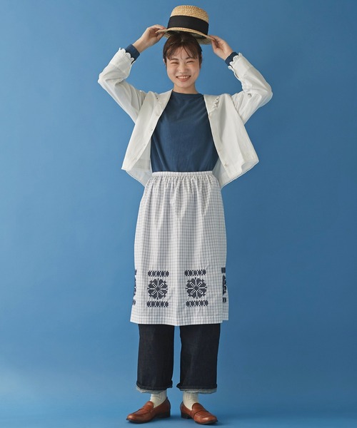 Malle（マル）の「malle 16/-天竺長袖Tシャツ（Tシャツ/カットソー・レディース・ネイビー/オフホワイト/サックスブルー・FREE）」の12枚目の写真