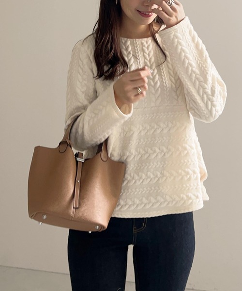 KOBE LETTUCE（コウベレタス）の「ポーチ付き2wayショルダーバッグ（ショルダーバッグ・レディース・ブラック/ネイビー/アイボリー/キャメル/レッド/グリーン・FREE）」の13枚目の写真