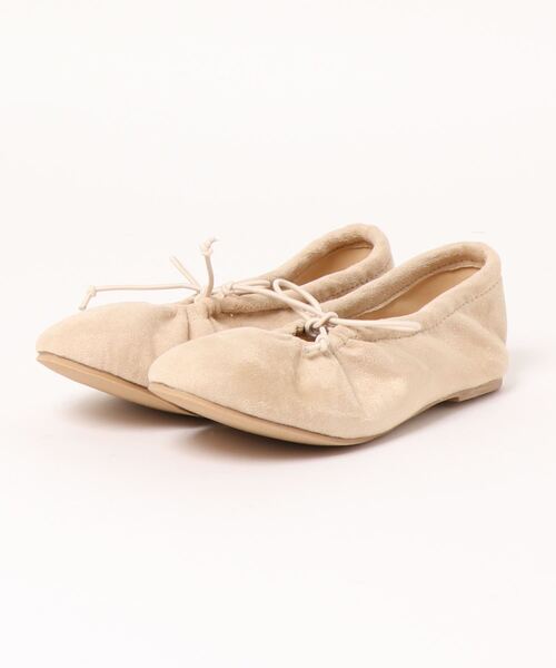 ehka sopo(エヘカソポ)の「エコスエードシャーリングバレエシューズ(バレエシューズ・レディース・オフホワイト/ピンク/モカ・MEDIUM/LARGE)」の8枚目の写真