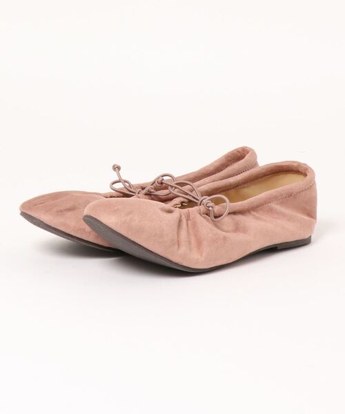 ehka sopo(エヘカソポ)の「エコスエードシャーリングバレエシューズ(バレエシューズ・レディース・オフホワイト/ピンク/モカ・MEDIUM/LARGE)」の7枚目の写真