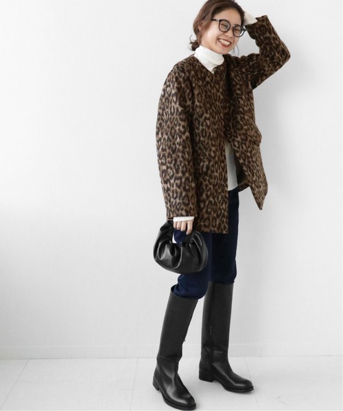 JOURNAL STANDARD relume（ジャーナルスタンダード　レリューム）の「【Bellandi】 レオパードクルーネックジャケット◆（ノーカラージャケット・レディース・ブラウン・FREE）」の5枚目の写真