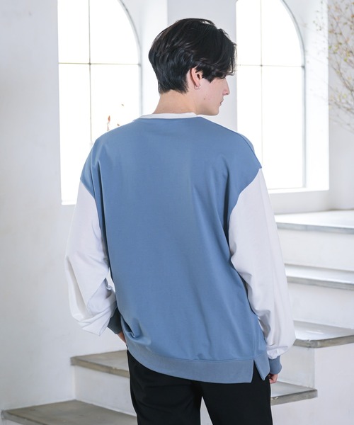 EDEL（エーデル）の「EDEL - バイカラースウェット（スウェット・メンズ・サックスブルー/ブラウン・MEDIUM/LARGE）」の6枚目の写真