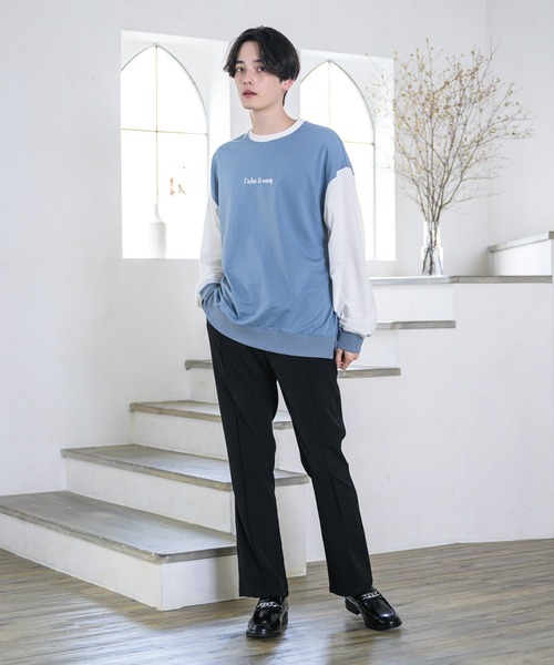 EDEL（エーデル）の「EDEL - バイカラースウェット（スウェット・メンズ・サックスブルー/ブラウン・MEDIUM/LARGE）」の8枚目の写真