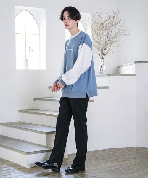 EDEL（エーデル）の「EDEL - バイカラースウェット（スウェット・メンズ・サックスブルー/ブラウン・MEDIUM/LARGE）」の9枚目の写真