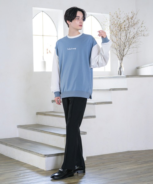 EDEL（エーデル）の「EDEL - バイカラースウェット（スウェット・メンズ・サックスブルー/ブラウン・MEDIUM/LARGE）」の10枚目の写真