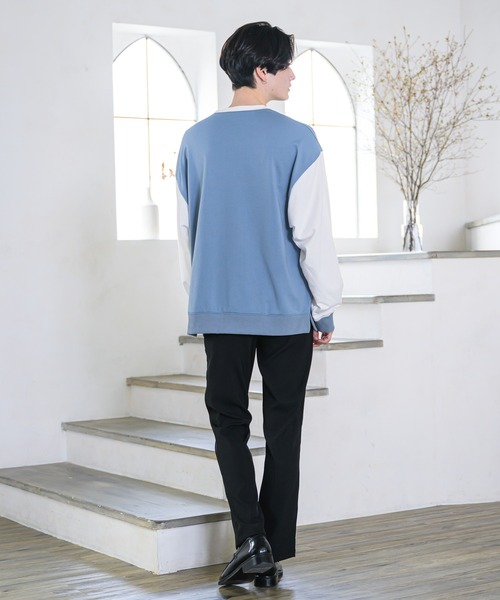 EDEL（エーデル）の「EDEL - バイカラースウェット（スウェット・メンズ・サックスブルー/ブラウン・MEDIUM/LARGE）」の11枚目の写真