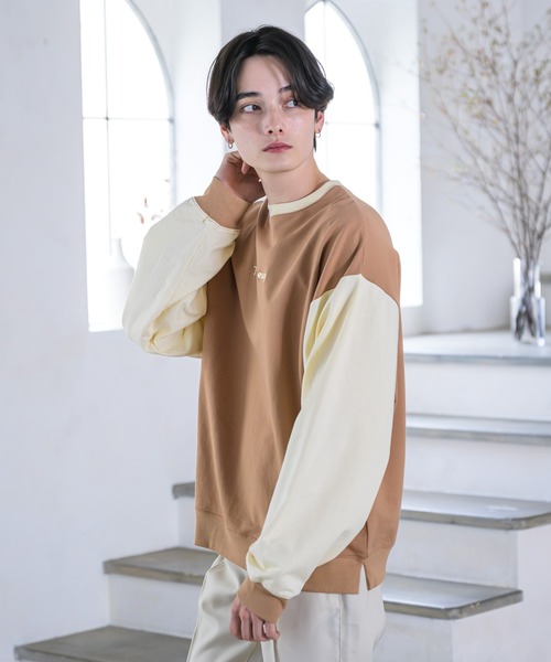 EDEL（エーデル）の「EDEL - バイカラースウェット（スウェット・メンズ・サックスブルー/ブラウン・MEDIUM/LARGE）」の14枚目の写真