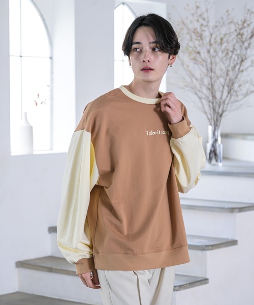 EDEL（エーデル）の「EDEL - バイカラースウェット（スウェット・メンズ・サックスブルー/ブラウン・MEDIUM/LARGE）」の15枚目の写真