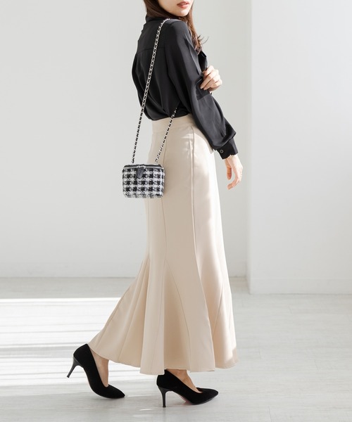 DAY CLOSET(デイ クローゼット)の「【ドラマ衣装提供】レディース アシメヘムボウタイブラウス(シャツ/ブラウス・レディース・ブラック/パープル/ホワイト/ミント/ベージュ・ONE SIZE)」の12枚目の写真