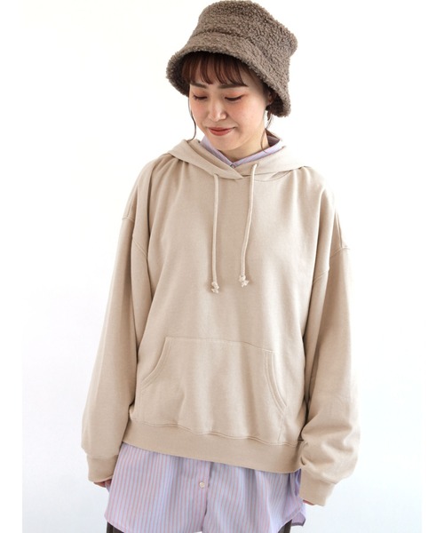 ehka sopo（エヘカソポ）の「ビッグシルエットパーカー（パーカー・レディース・ブラック/ベージュ/グレー/サックスブルー・ﾌﾘ-）」の4枚目の写真