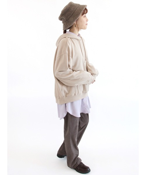 ehka sopo（エヘカソポ）の「ビッグシルエットパーカー（パーカー・レディース・ブラック/ベージュ/グレー/サックスブルー・ﾌﾘ-）」の9枚目の写真