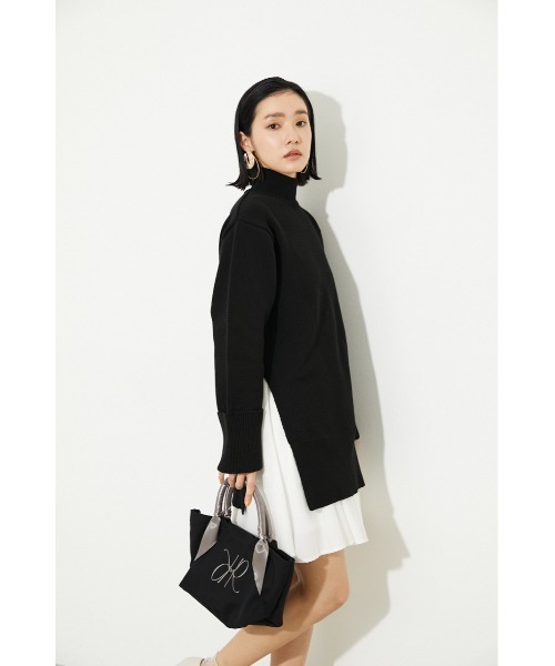 rienda（リエンダ）の「アニバーサリーサテンハンドルトートバッグ（トートバッグ・レディース・ホワイト/ブラック/カーキ/ライトパープル/スモークピンク・FREE）」の8枚目の写真