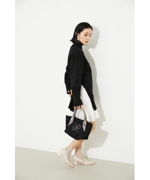 rienda（リエンダ）の「アニバーサリーサテンハンドルトートバッグ（トートバッグ・レディース・ホワイト/ブラック/カーキ/ライトパープル/スモークピンク・FREE）」の9枚目の写真