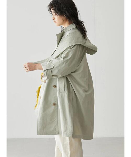 AMERICAN HOLIC(アメリカンホリック)の「【撥水加工】2WAYフード取り外しトレンチコート(トレンチコート・レディース・ライトベージュ/ライトカーキ・M/L)」の14枚目の写真