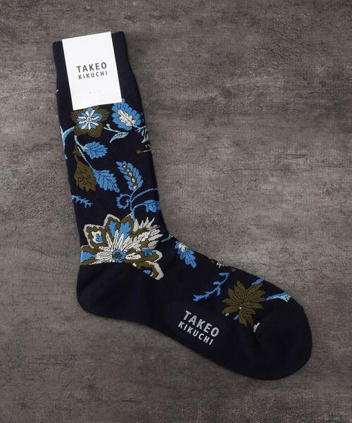 TAKEO KIKUCHI（タケオキクチ）の「◆フローラル ソックス（ソックス/靴下・メンズ・ブラウン系1/オリーブ系/ネイビー系・00）」の3枚目の写真