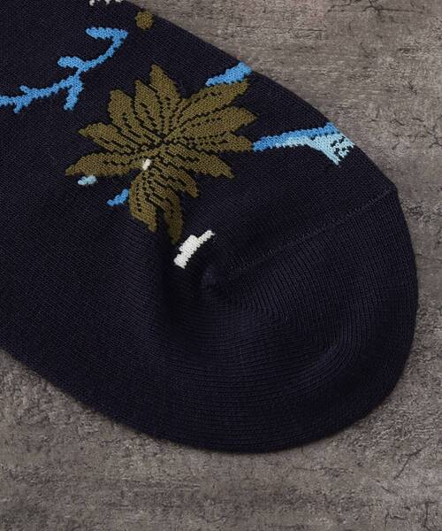 TAKEO KIKUCHI（タケオキクチ）の「◆フローラル ソックス（ソックス/靴下・メンズ・ブラウン系1/オリーブ系/ネイビー系・00）」の5枚目の写真