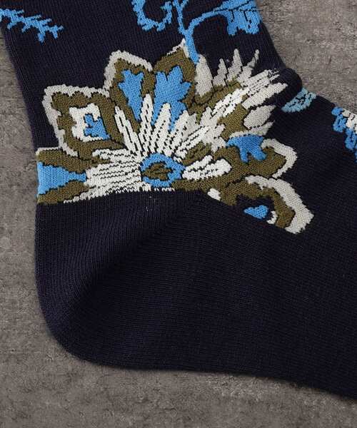 TAKEO KIKUCHI（タケオキクチ）の「◆フローラル ソックス（ソックス/靴下・メンズ・ブラウン系1/オリーブ系/ネイビー系・00）」の6枚目の写真