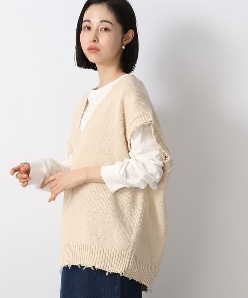 LOWRYS FARM(ローリーズファーム)の「クラッシュベスト 270836(ベスト・レディース・ブラック/オレンジ/アイボリー・FREE)」の10枚目の写真