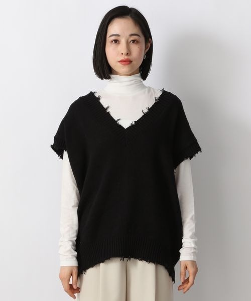 LOWRYS FARM(ローリーズファーム)の「クラッシュベスト 270836(ベスト・レディース・ブラック/オレンジ/アイボリー・FREE)」の8枚目の写真